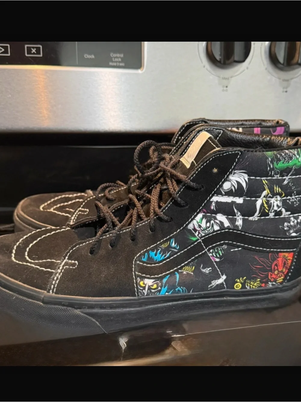 Vans X Disney 100 Villains Sk8 Hi Shoes Men's Size 8 Womens 9.5 Black Sneakers